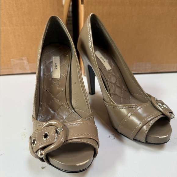 Zara Shoes - Zara Tan Strappy Heels with Stiletto